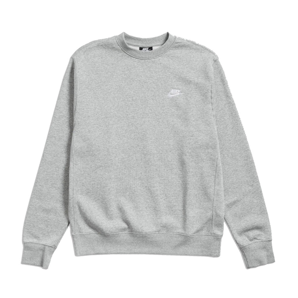 Nike Sportswear Club Fleece Crewneck Sweatshirt Grey Heather S NWT